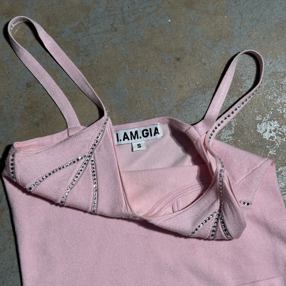 I.AM.GIA Pink Rhinestone Tank - Picture 2 of 5
